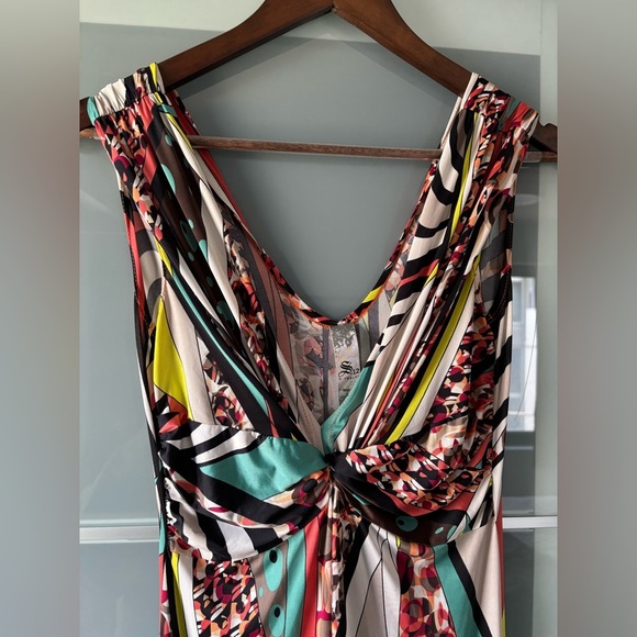 S-Twelve Y2K maxi Sleeveless Abstract Multicolor Dress Size Small - Picture 1 of 5